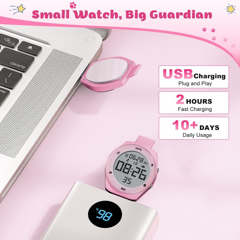 A ALPS Kids Watches for Girls Boys Digital Sport Watch with Step Counter Pedometer Vibration Alarm Clock, No App Waterproof Fitness Tracker Kids Watch Boys Girls Teens Students Ages 5-16 - Image 5